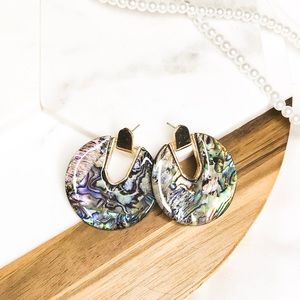 Black Tortoise Shell Acrylic Statement Earrings